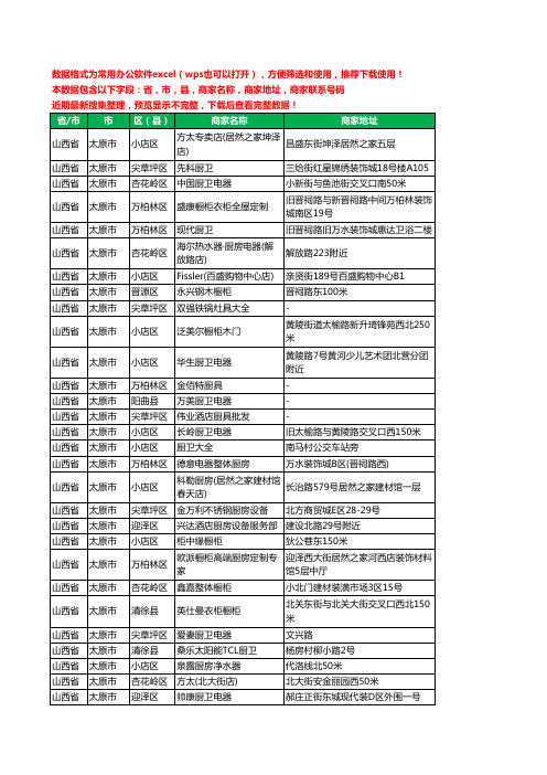 2020新版山西省太原市厨卫电器工商企业公司商家名录名单联系电话号码地址大全534家