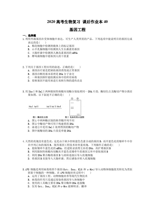 2020高考生物复习 课后作业本40 基因工程(含解析)