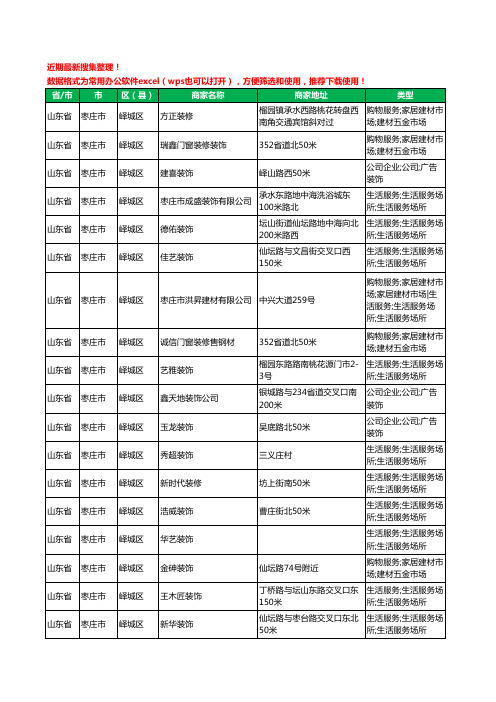 2020新版山东省枣庄市峄城区装修公司工商企业公司商家名录名单黄页联系方式电话大全47家