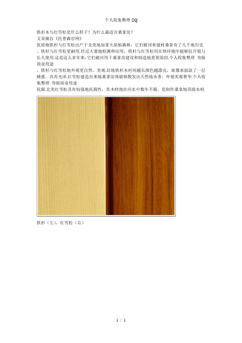 铁杉木与红雪松是什么样子?为什么最适合桑拿房?