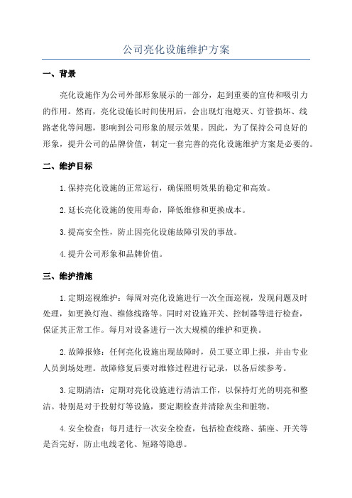 公司亮化设施维护方案