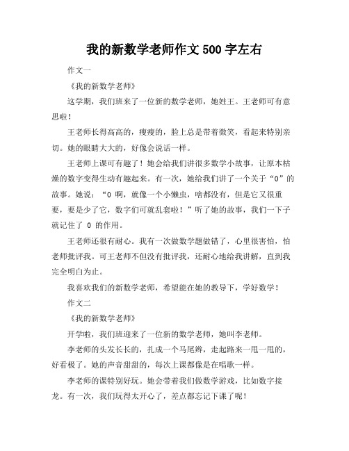 我的新数学老师作文500字左右