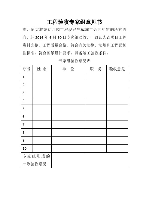 工程竣工专家验收意见