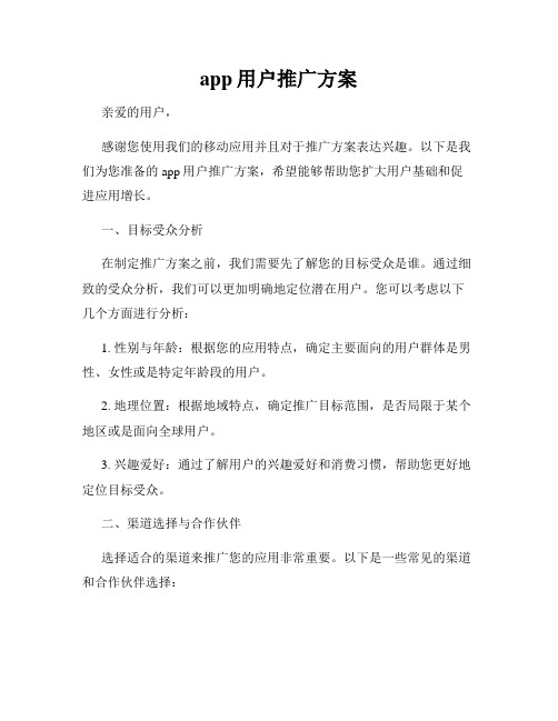 app用户推广方案