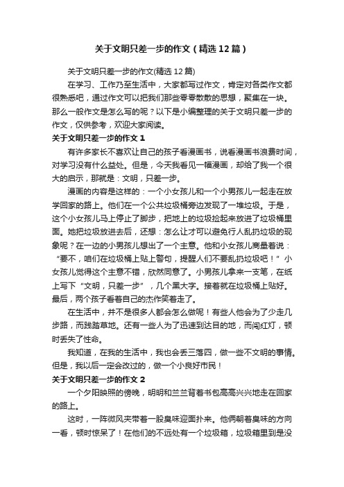 关于文明只差一步的作文（精选12篇）