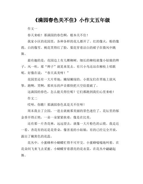 《满园春色关不住》小作文五年级