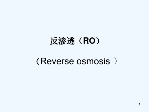 膜分离工程第六章反渗透