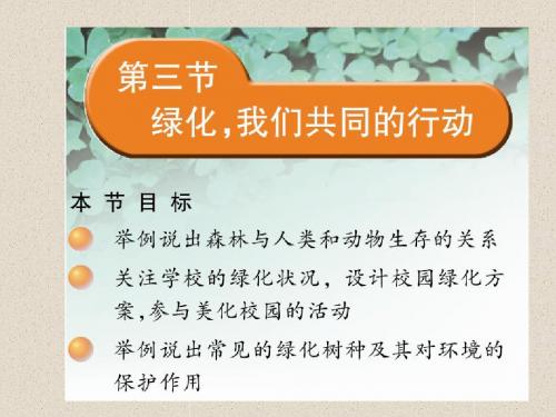 江苏省南京市六合区雄州初级中学七年级生物上册：3.7.3绿化我们共同的行动 课件(共22张PPT)