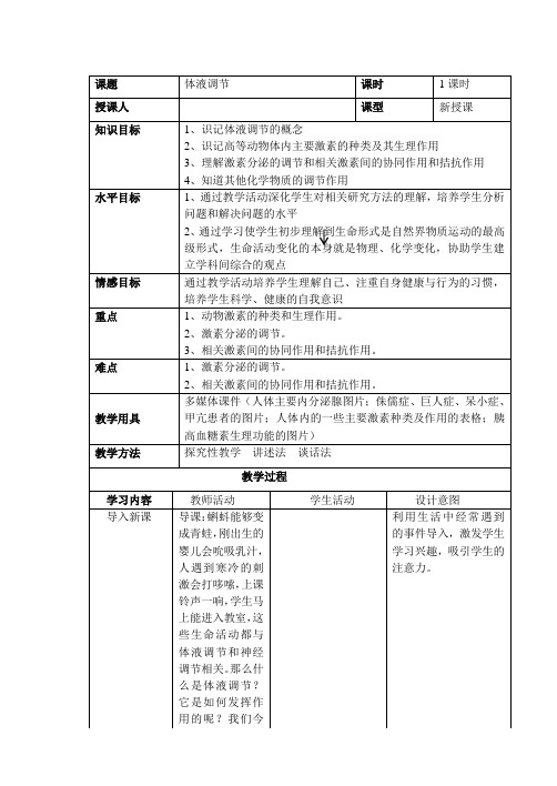 体液调节教案 (1)