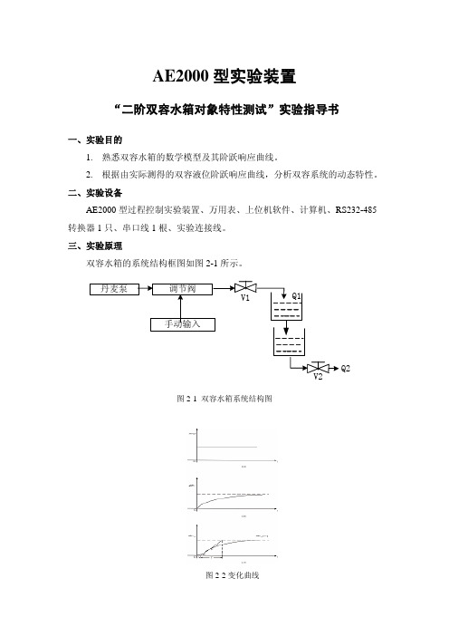 AE2000双容水箱动态特性测试实验