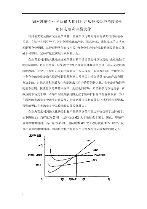 浅析企业利润最大化目标