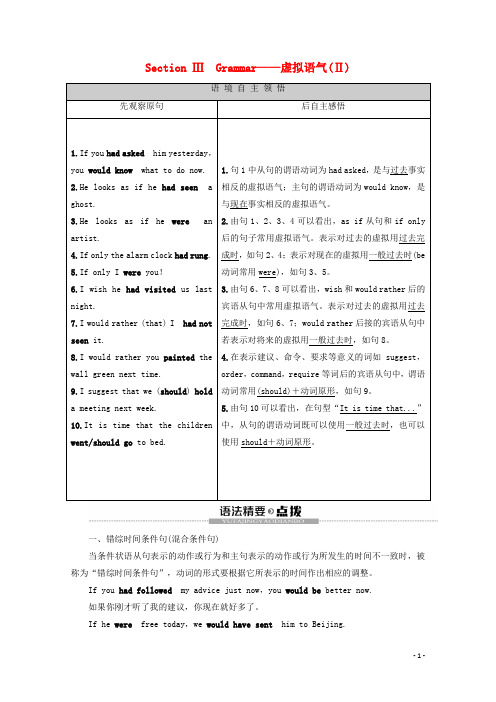 高中英语Unit4SectionⅢGrammar__虚拟语气Ⅱ教案含解析牛津译林版选修6