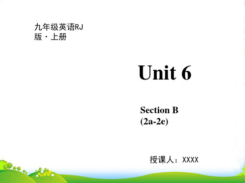 人教版九年级英语上册讲解课件Unit 6 Section B (2a2e)