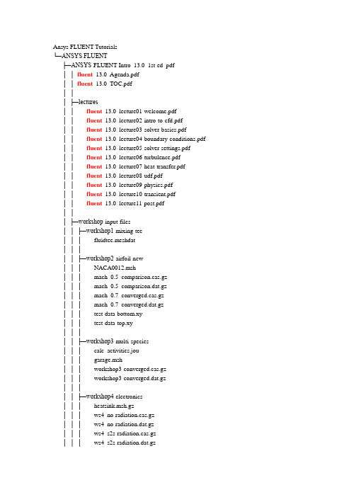 Ansys Fluent 13.0 or 14.0 Tutorials教程
