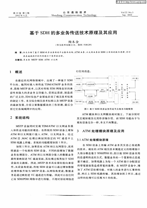 基于SDH的多业务传送技术原理及其应用