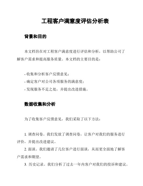 工程客户满意度评估分析表