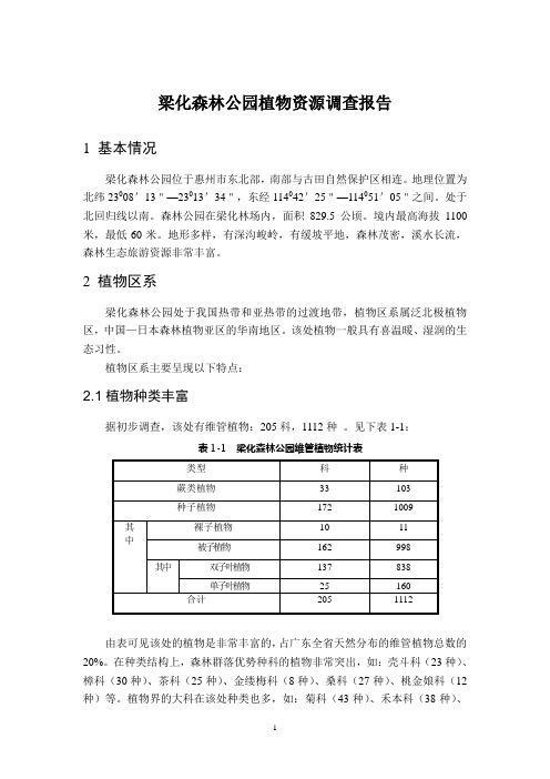 6.梁化森林公园植物资源调查报告