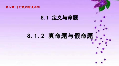 鲁教版七年级数学下册_8.1.2 真命题与假命题