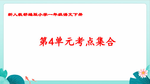 新人教部编版小学一年级语文下册第4单元考点集合