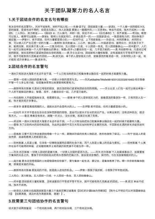 关于团队凝聚力的名人名言