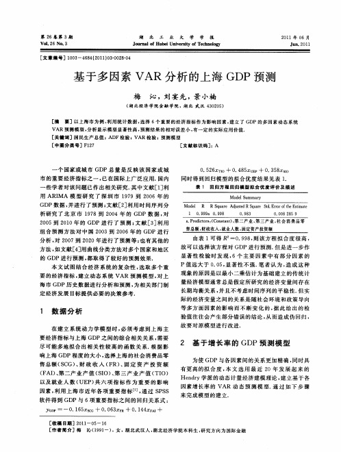 基于多因素VAR分析的上海GDP预测