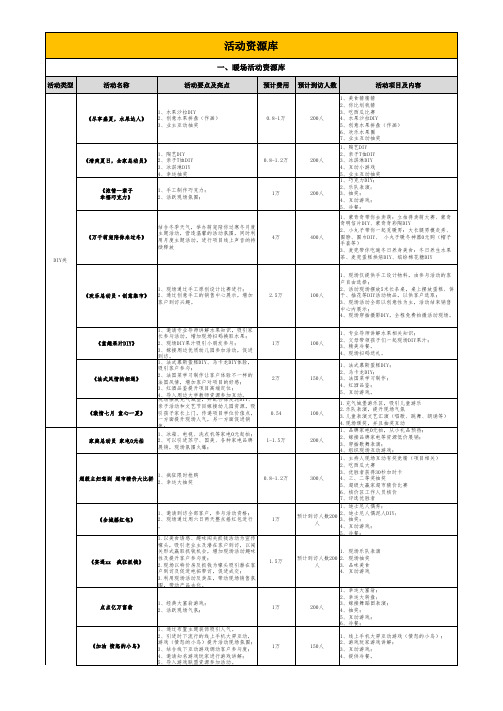 营销暖场活动资源库