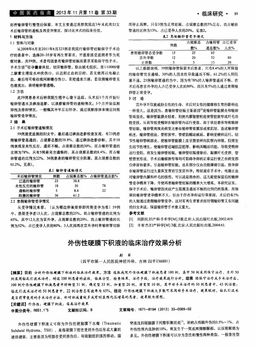 外伤性硬膜下积液的临床治疗效果分析