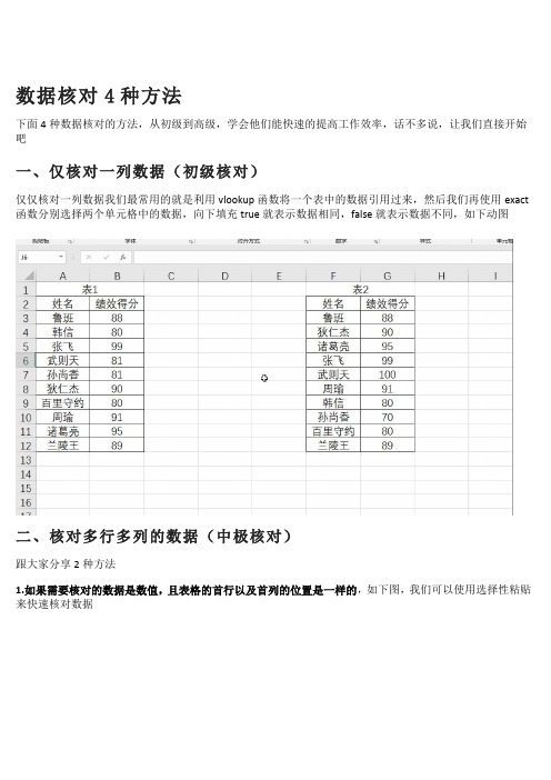 数据核对4种方法