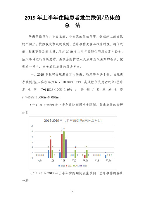 2019年上半年住院患者发生跌倒坠床的总结