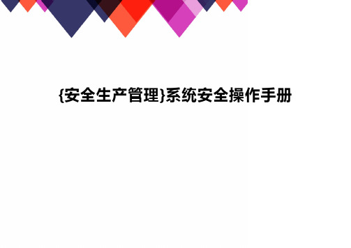 [安全生产管理]系统安全操作手册