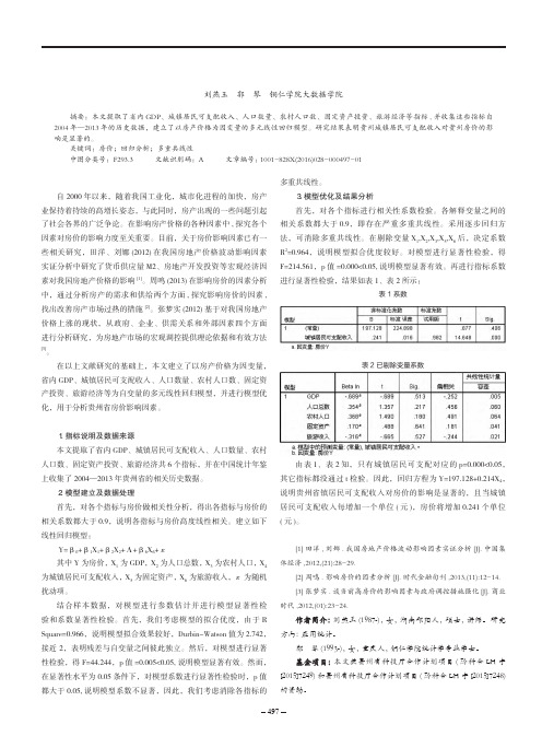 基于回归模型的贵州省房价影响因素分析