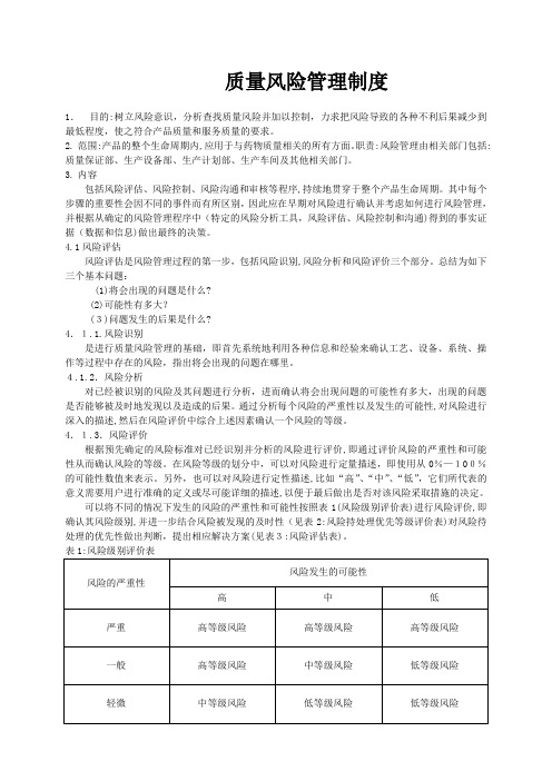 新版GMP质量风险管理制度