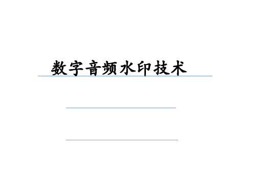 数字音频水印技术PPT课件