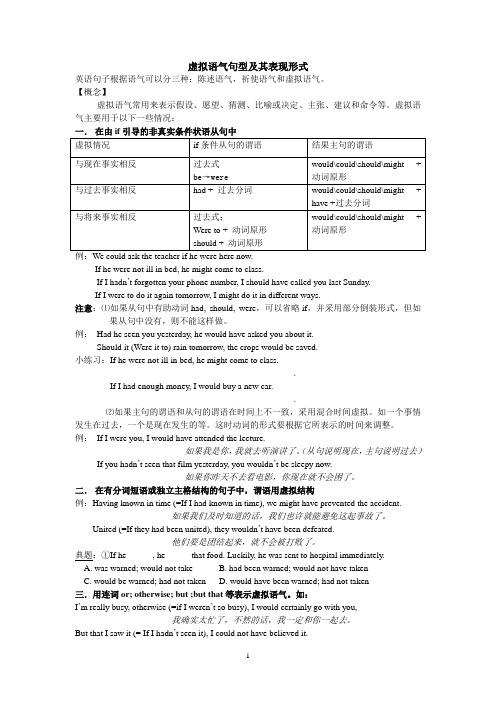 虚拟语气句型及其表现形式