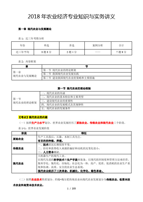 2018年农业经济专业知识与实务讲义(DOC216页)