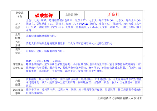 碳酸氢钾安全使用说明书