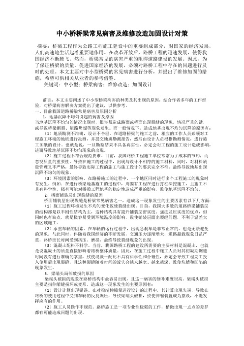 中小桥桥梁常见病害及维修改造加固设计对策79