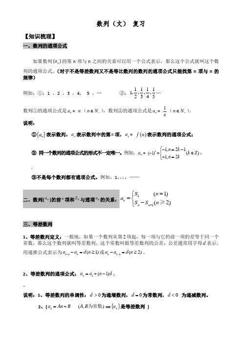 全国卷文科数列-复习