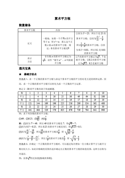 知识卡片-算术平方根