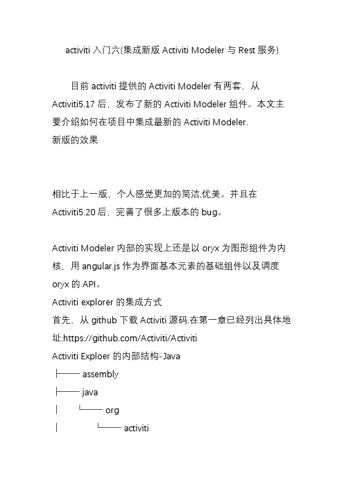 activiti入门六(集成新版activitimodeler与rest服务)