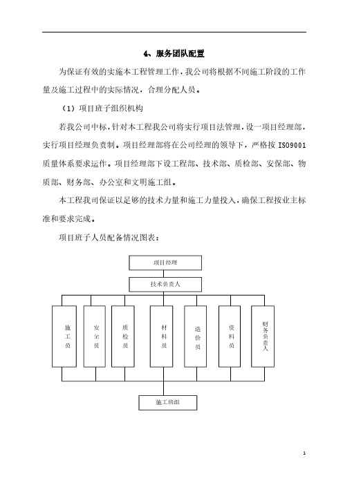 施工组织设计服务团队配置