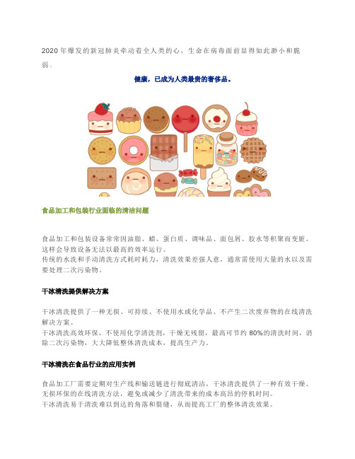 干冰清洗机和干冰清洗技术在食品加工行业应用