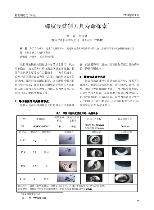 螺纹硬铣削刀具寿命探索