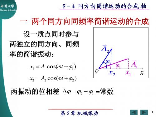 5-4 同方向简谐运动的合成 拍