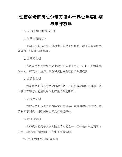 江西省考研历史学复习资料世界史重要时期与事件梳理