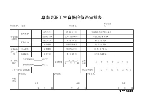 生育待遇审批表