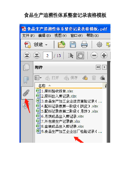 食品生产追溯性体系整套记录表格模板