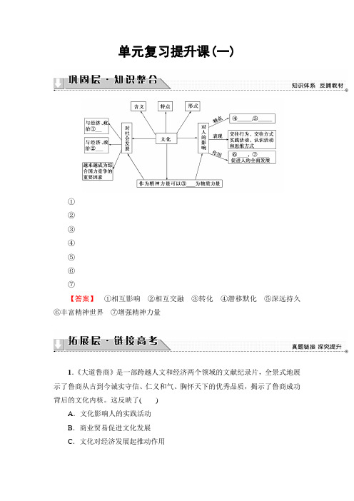 【高中政治】高中政治(人教版)必修3同步教师用书：第1单元 单元复习提升课