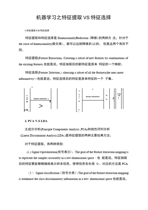 机器学习之特征提取VS特征选择