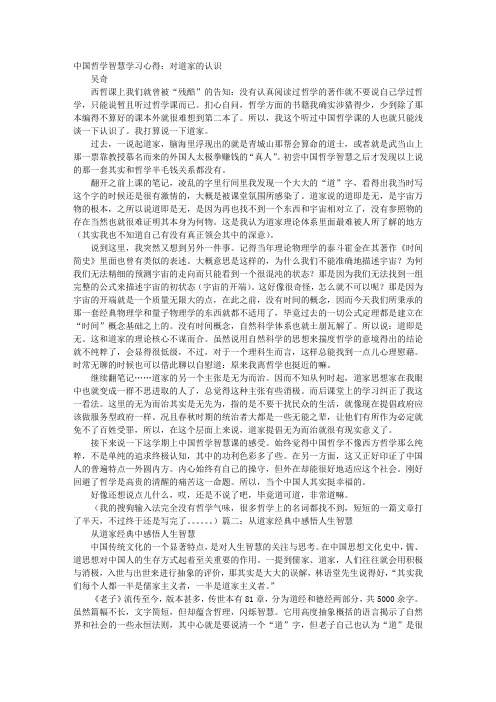 道家智慧的学习心得